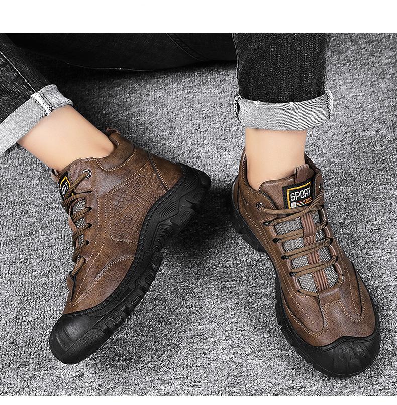 Zapatos de sitio de construcción Para hombres Primavera y otoño Nuevo  exterior antideslizante Resistente al desgaste Deportes Zapatos de cuero  casual Trabajo Trabajo Seguro laboral Zapatos para hombres comprar a buen  precio —