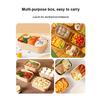 Disposable Paper Food Container for Camping Picnic, Square Takeout Bento Box with Microwave Safe Leak-Proof Bowl