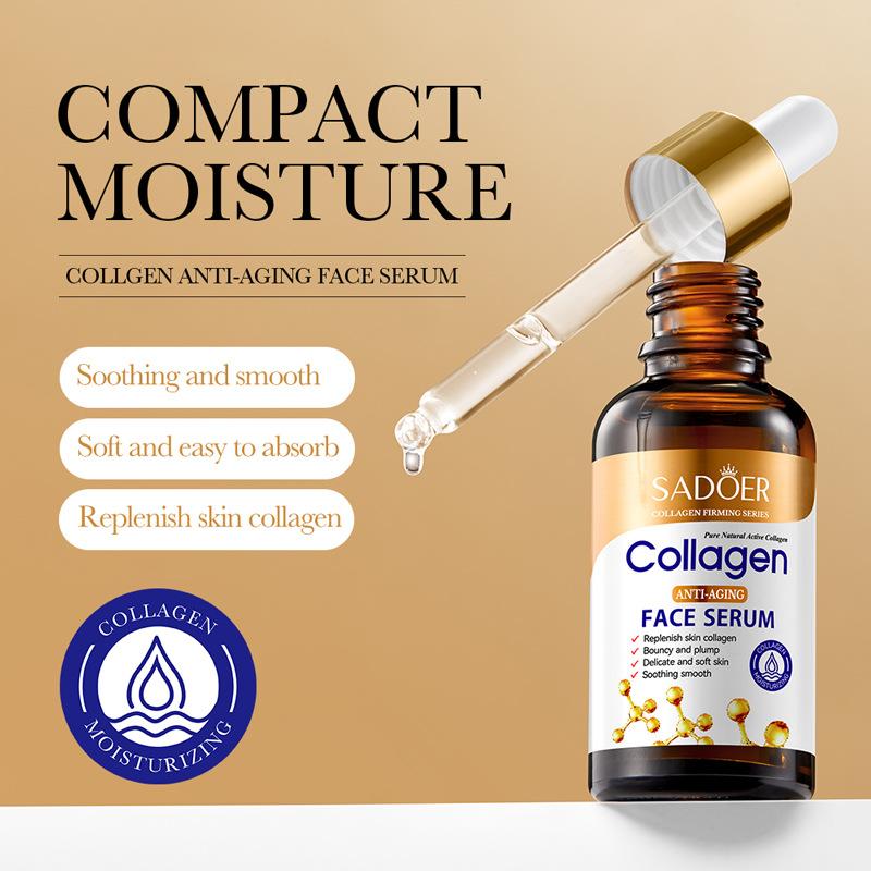 SADOER Collagen Serum for Women - Hydrating & Refreshing, 30ml Moisturizing Essence with Glycerin, Suitable for All Skin Types