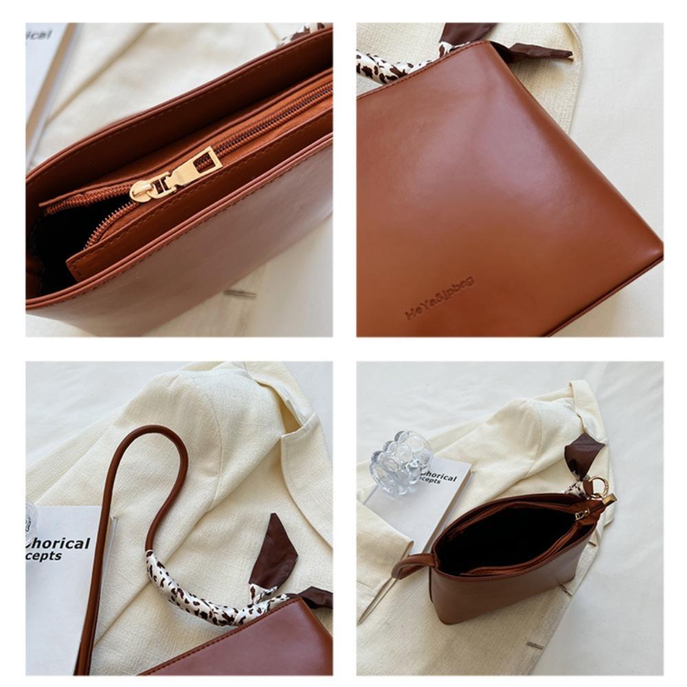 PU Leather Small Square Bag Korean Style Single Shoulder Bag Vintage Underarm Bag  Office Worker