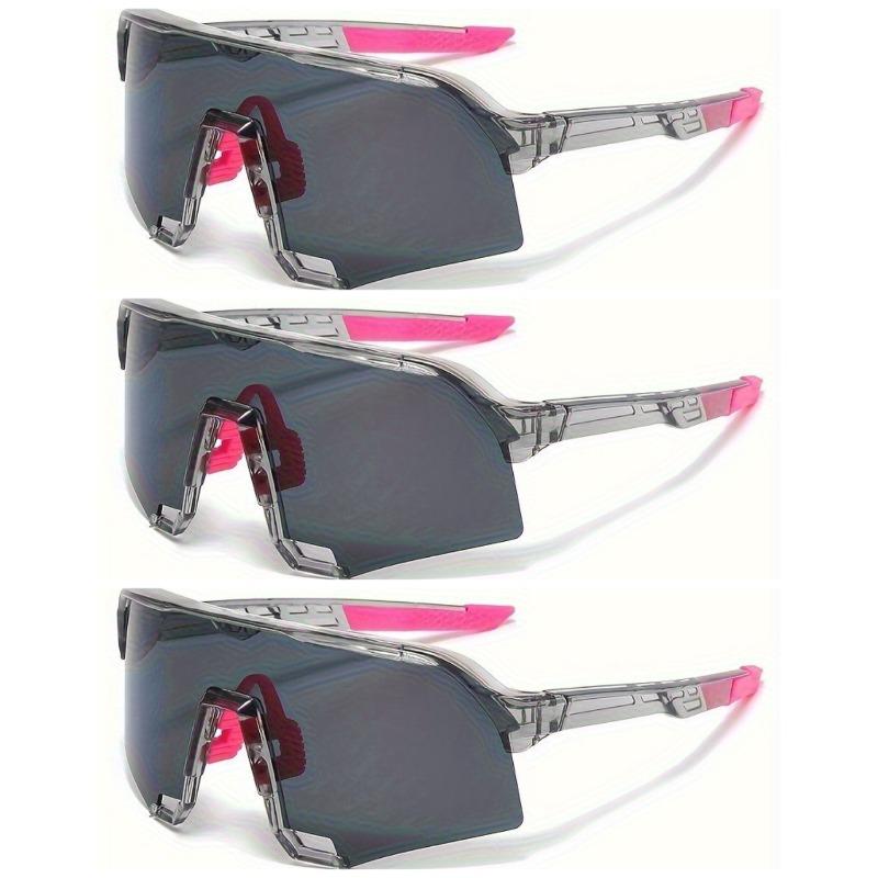 

3pcs Unisex cycling glasses - lightweight frame adjustable light color lens sports glasses suitable for cycling activities