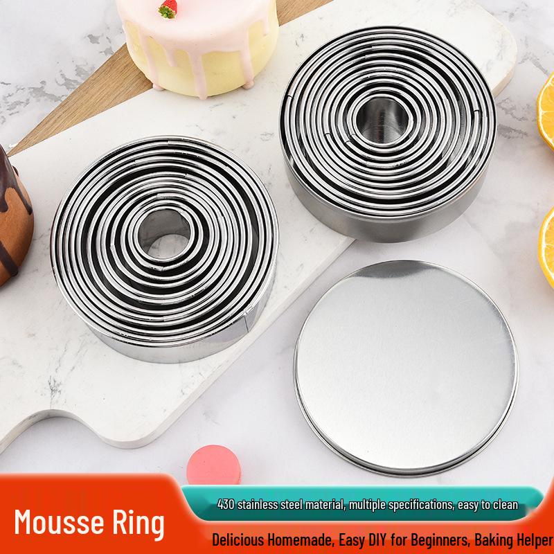 11-Piece Stainless Steel Cake & Mousse Ring Mold Set with Dumpling Cutter