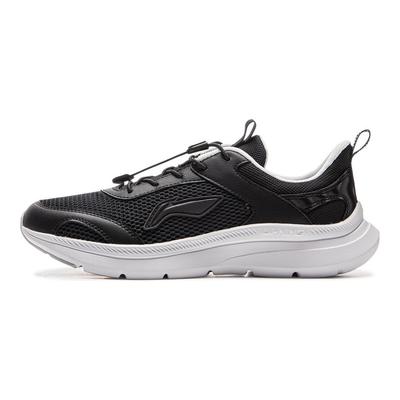 Li Ning Kids Mesh Versatile Fashion Comfortable Breathable Lightweight Shock Absorption Low Top Running Shoes Kids Sneaker Black YKFV070-5A