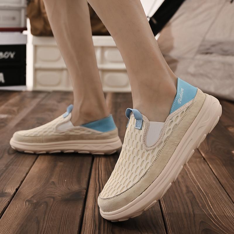 Men's Mesh Casual Shoes Thin Soled Comfortable Hiking Shoes Breathable Simple Odor Proof Wear Resistant Outdoor Versatile