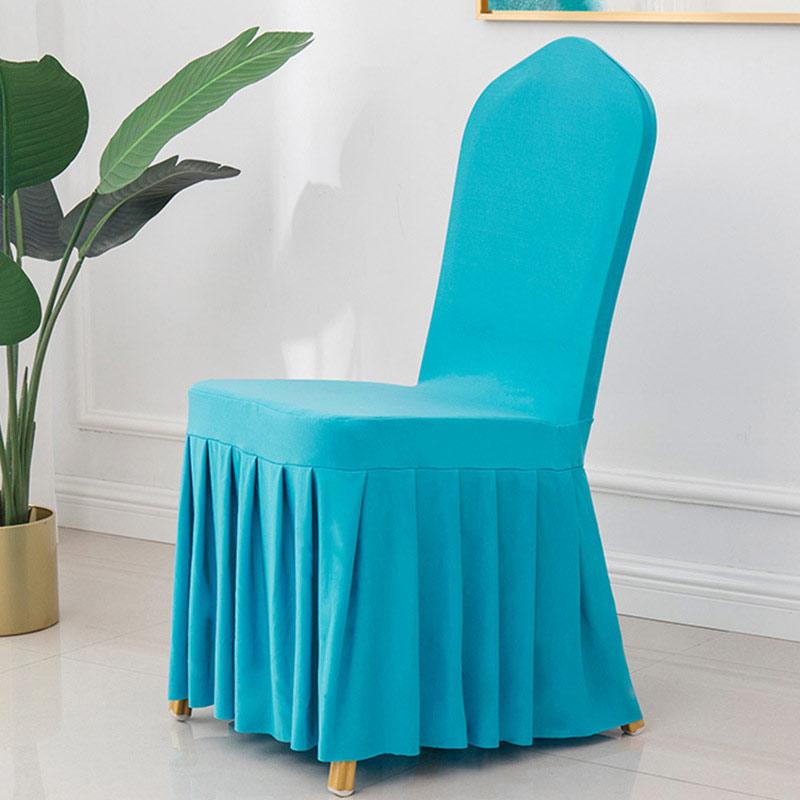Pleated Skirt Chair Covers Spandex Party Weddings Banquet Polyester Chair Cover Hotel Home Decor Wedding Chair Covers