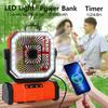 Outdoor Camping Fan 20000mAh Rechargeable Fan with LED Lantern & Remote for Fishing Travel, 4 Speeds 8H Timer, Hanging Hook