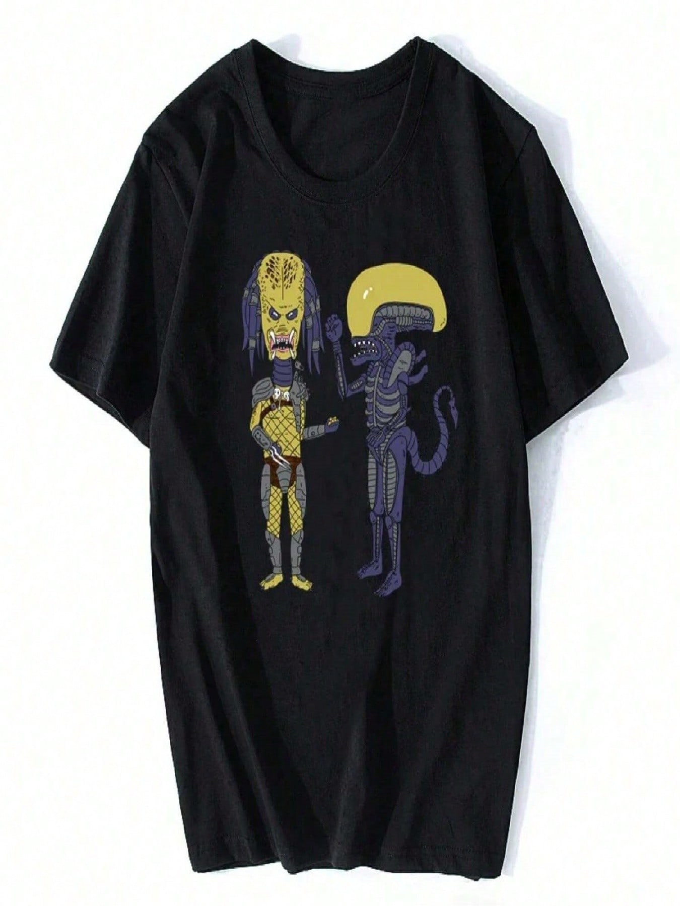 Alien Vs Predator X Beavis And Butthead Hunter And Xenomorph Funny T-Shirt Cheap Cotton T Shirt unisex Clothing S разноцветный
