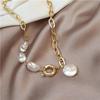 1Pc Irregular Pearl Necklace Women's New Fashion Design Sense Neck Chain Collar Bone Chain