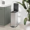 Trash Can 20L, Soft-Close Lid, Deodorant Compartment, Fingerprint-Proof, Stainless Steel, Silver
