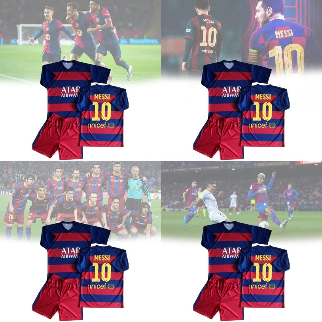 Fc Barcelona Vintage Voetbalshirt Set Met Ademende Modal Mix Voor Kinderen Sport
