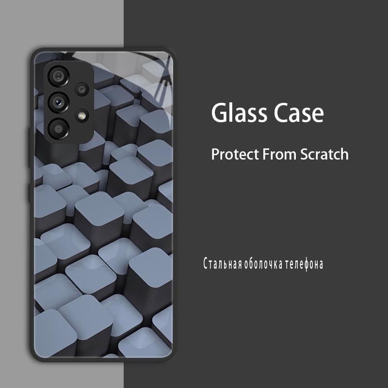 For Samsung Galaxy A52 A52S A53 Case Cover Tempered Glass Case Hard Coque Bumper For Samsung A33 A73 A13 A72 4G 5G Protect Case