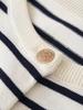 Tricots rayés mode printemps avec boucle métallique pour femmes