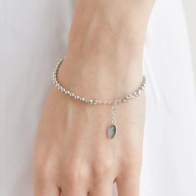 Halden Small Beads Chain Bracelet (W007_silver)