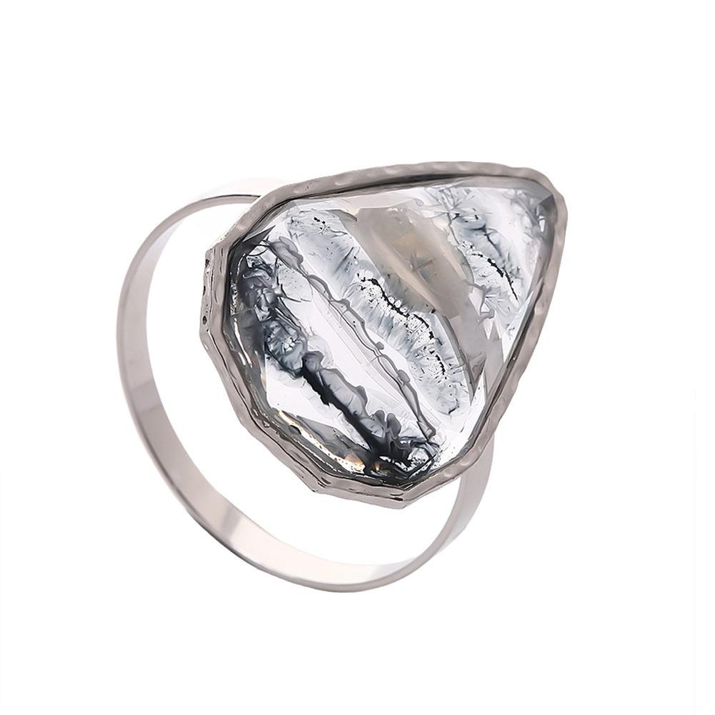 Stone Texture Metal Napkin Rings with European Style Suitable for Hotel and Restaurant Dining Tables Set of 6 Rings
