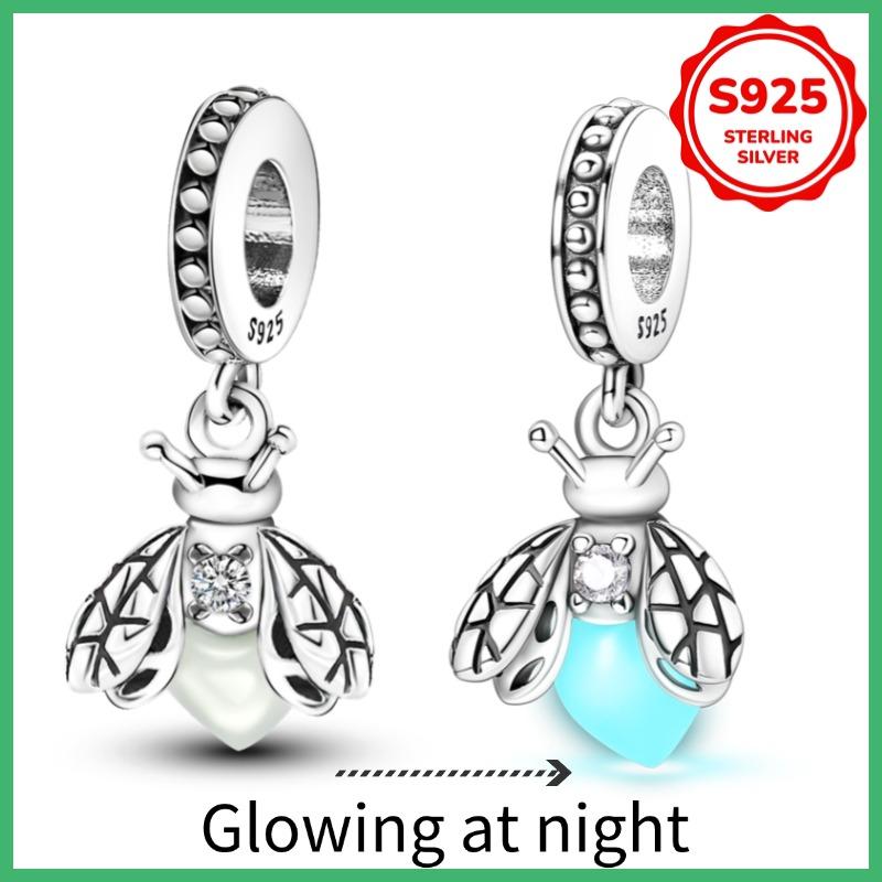 925 silver luminous charm bead firefly flower starfish vacation women DIY bracelet fashionable jewelry