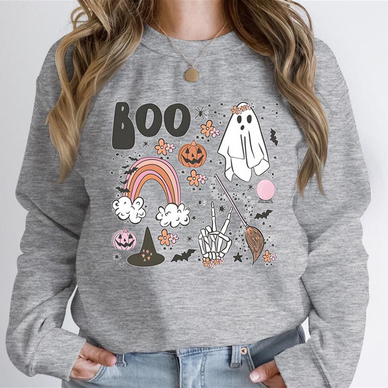 Sudadera de Fantasma de Halloween para Mujer Calabaza Esqueleto
