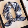British style spring autumn winter men's and women's silk small square scarf plaid brown small silk scarf mulberry silk scarf