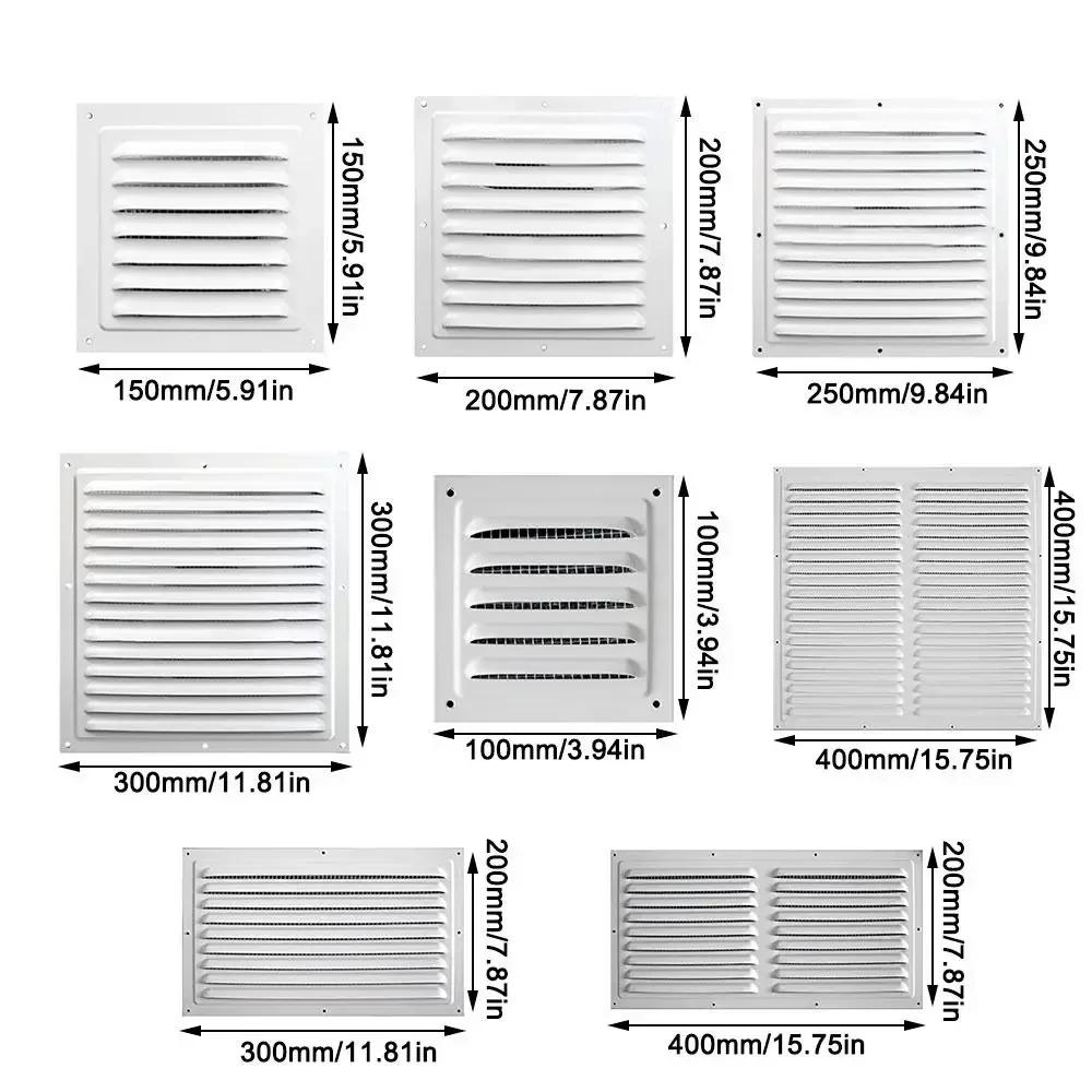 Aluminum Alloy Air Vent Grille Air System Net Cover Screen Exhaust Outlet Window Square Vent Heating Cooling Vents Plate
