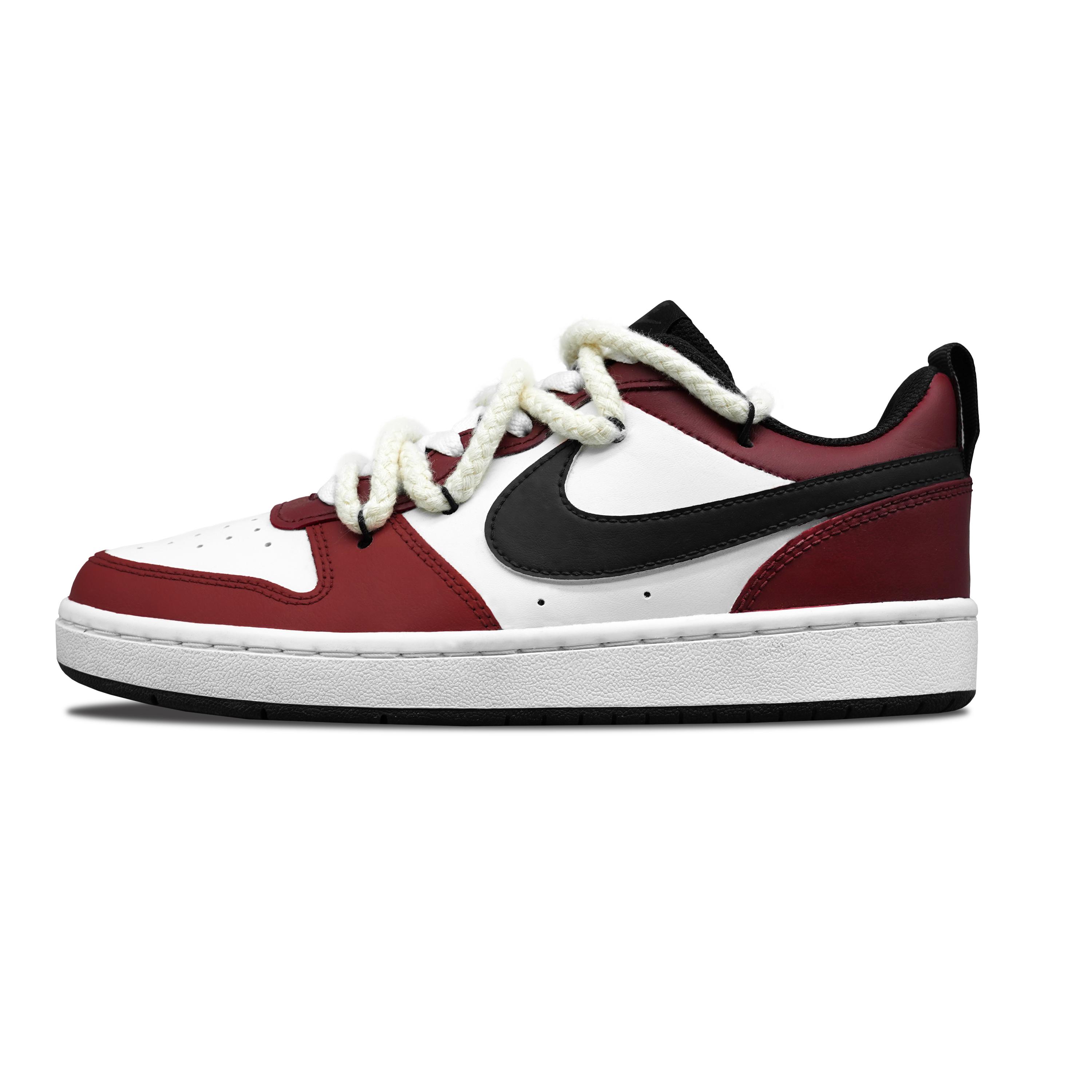 

Nike Court Borough Passionate Slip Resistant Lightweight Low top Skateboard Shoes GS Red White Black BQ5448-115(Team282-) 35.5