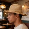 (One Size, Beige) Women's Raffia Sun Hats Fashionable Sun Protection Straw Bucket Caps for Outdoor Travel
