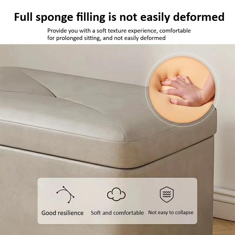 Storage Shoe Changing Stool - 2-in-1 Entryway Bench with Seat & Hidden Compartment, Compact Hallway Stool for Small Spaces