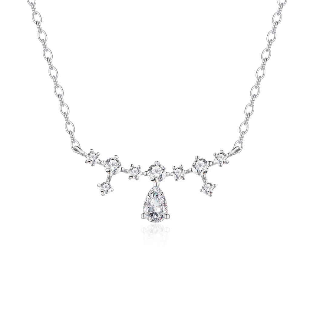 925 Sterling Silver Gypsy Necklace Light Luxury Water Drop Strength Chain Niche Exquisite Premium Sense Ins Clavicle Chain
