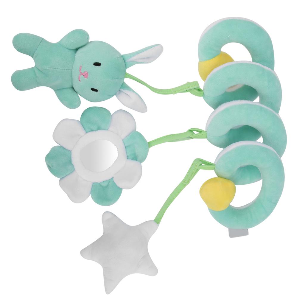 Baby Stroller Hanging Toy Appeasing Infant Spiral Activity Rattle Newborn Plush ToyGreen