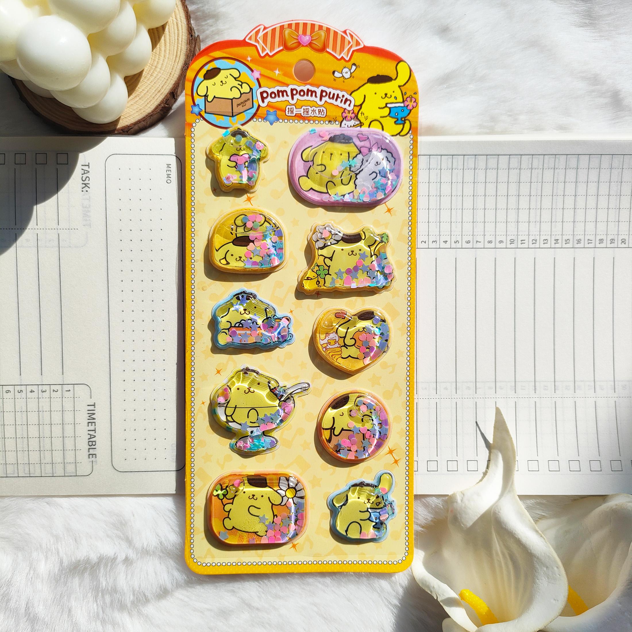 

Anime Cute And Charming Sanrio 3D Shake Stickers - Water Resistant Decals designed for Notebook Album Diary DIY School Student Stationery Children Toy