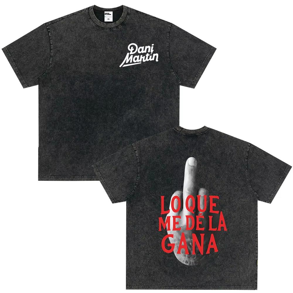 Rapper Dani Martin Tour Gráficos de Moda Camisetas Hombres Mujeres Moda Alta Calidad Camiseta Algodón Casual Holgada Vintage Lavadas Camisetas
