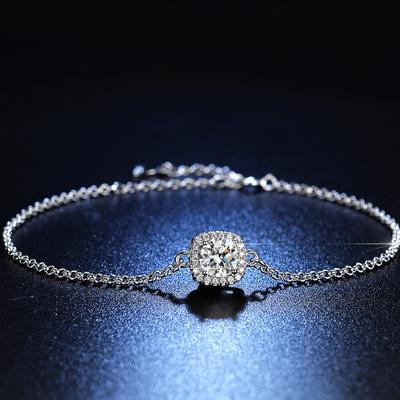 Braccialetto Source One Carat Square Bag Braccialetto Moissanite imitazione semplice e alla moda
