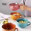 Bol de Cerámica Apto para Microondas Desayuno 700ml y Taza de Sopa Resistente al Horno con Tapa de Plato para Horno Cuchara Gran Capacidad para Plato de Avena Fideos Taza para Lavavajillas