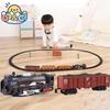 Non-Toxic Electric Train Toys Railway Classical Freight Train Locomotive Play Set Simulation Model For Children Kids Children Christmas Gifts