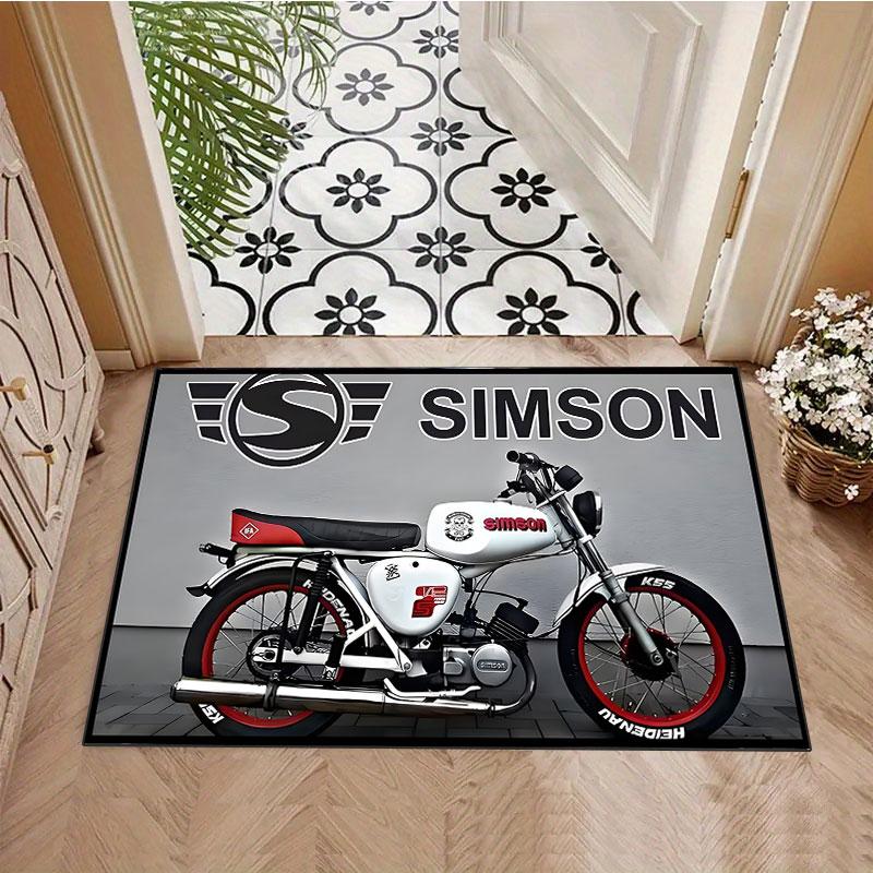 Simson Vintage Motorcycle Rug, Suitable for Living Room, Bedroom, Game Room, Computer Room and Home Décor.