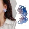 Summer Colorful Fringed Flowers Earring Temperament Elegant Personality Beaded Stud Earrings For Women Jewelry Gift