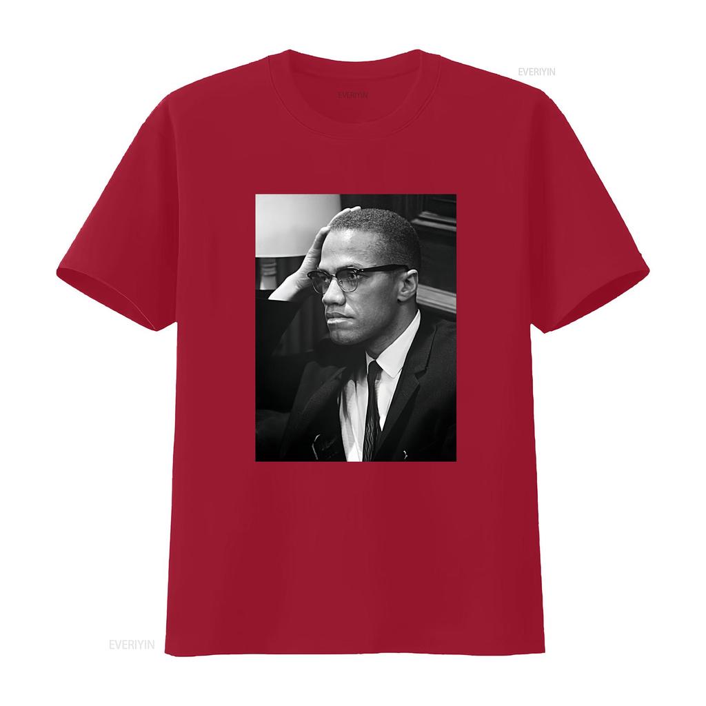 MALCOLM X T shirt For father day new color vintage Washed fashion Comfortable Versatile Casual streetwear designer clothes