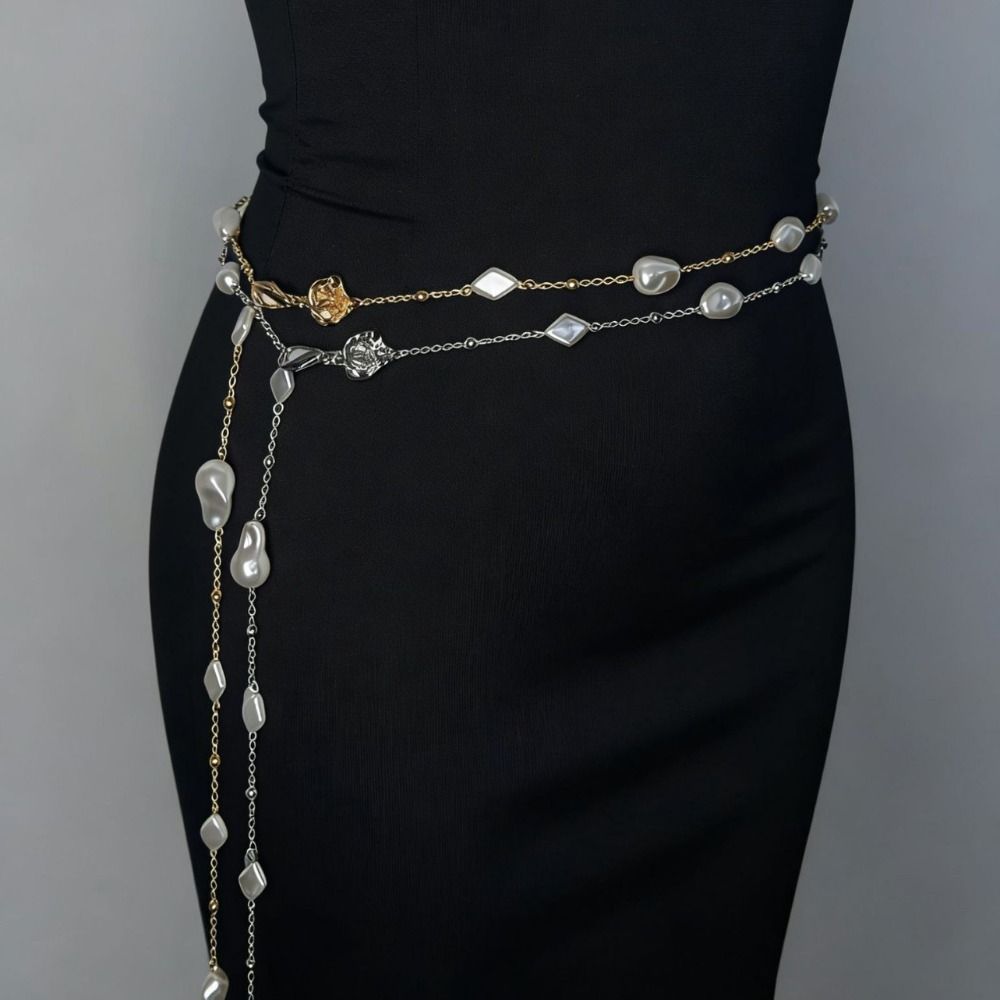 Bohemian Zinc Zinc Alloy Belly Chain Rose Dress Belt Chains Waist Jewelry Baroque Waist Chain Women