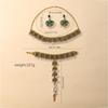 Vintage-Blumen-Quasten-Armband, Ohrringe und Halsketten-Set - böhmischer ethnischer Schmuck