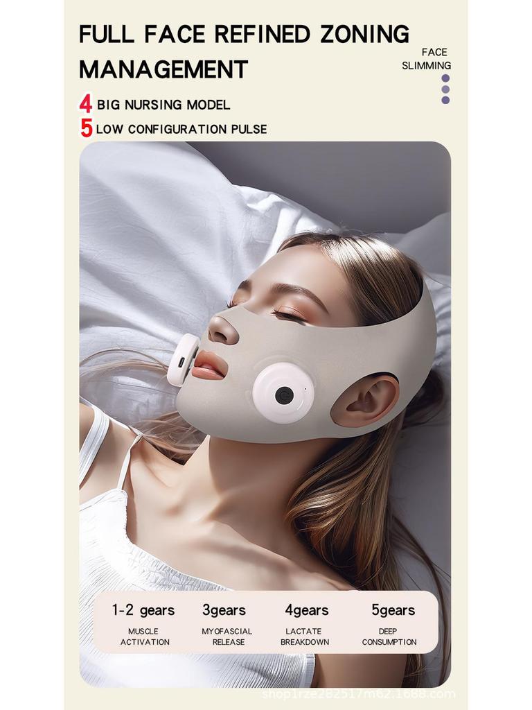 Elastic Fabric EMS Vibration Double Chin Sculptor - Electric Facial Tightening Device