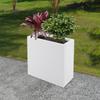 Large Rectangle Planter Box for Outdoor Garden, 20.5x10x22 Inch White Metal Raised Garden Bed, Steel Deck Patio Plant Container