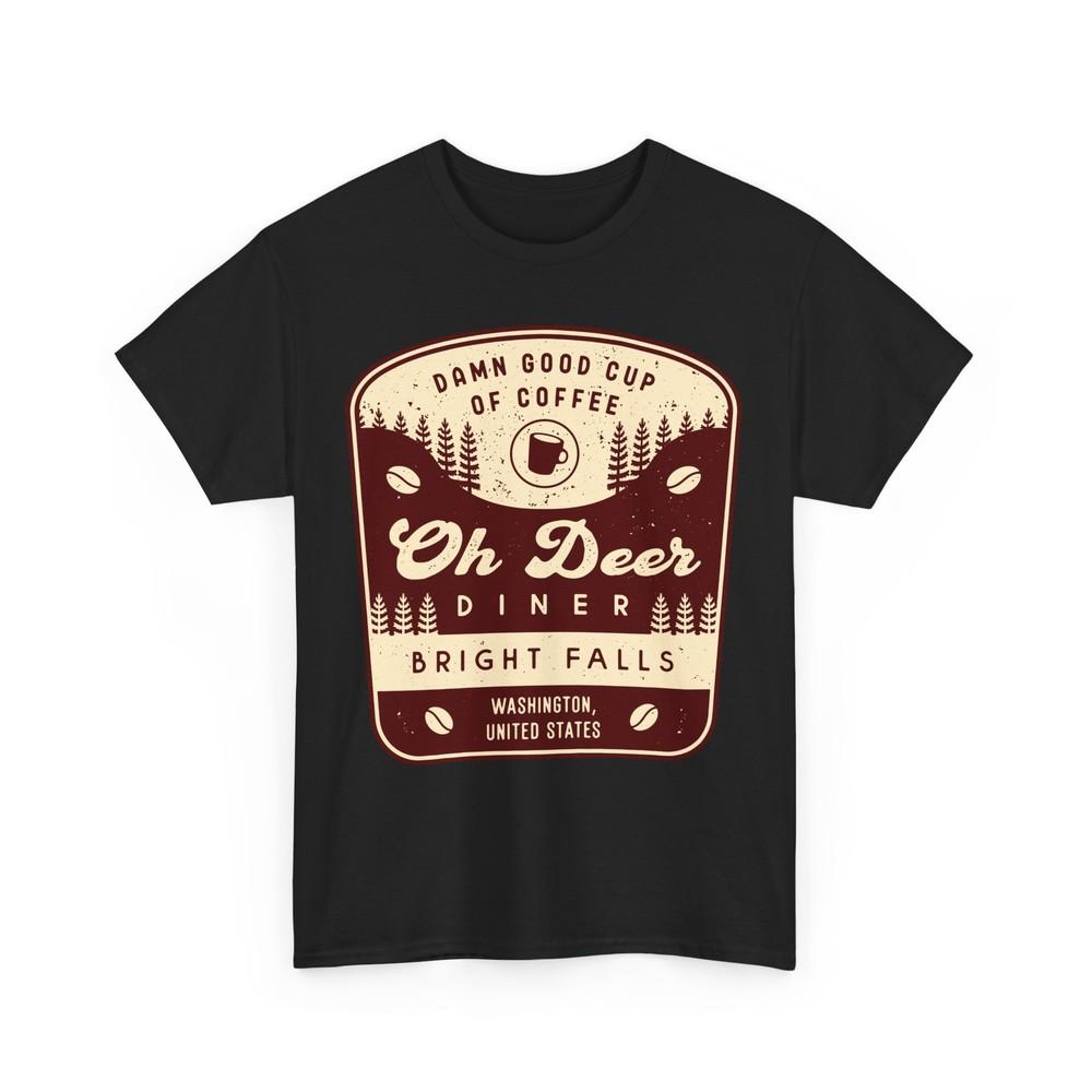 Oh Deer Diner Emblem Unisex T-Shirt. Alan Wake Video Game. Bright Falls. Gamer.