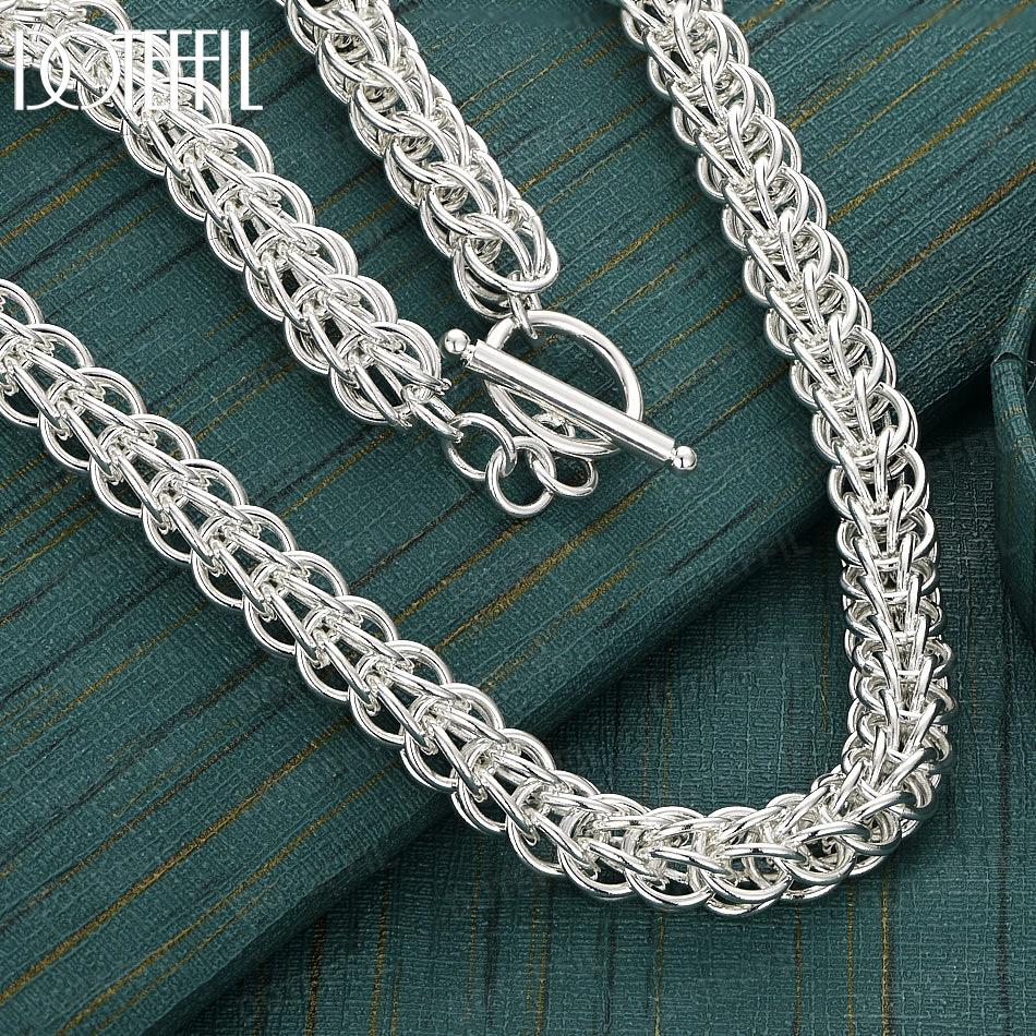 

925 Sterling Silver 18-inch Geometric Fashion Necklace Wedding Jewelry 45cm