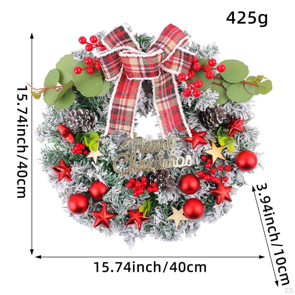 Artificial Christmas Wreath Ball Ornament Hanging Decor for Farmhouse