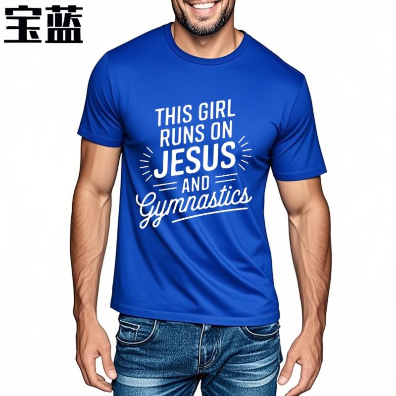 Vintage Tshirt Minimalist Tshirt Breathable Boys Oneck Tshirt Graphic This Girl Runs On Jesus And Gymnastics Minimalist Tops