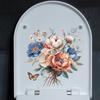 Fresh Style Floral & Butterfly Toilet Stickers, Waterproof Removable Self-Adhesive Bathroom Wall Decals