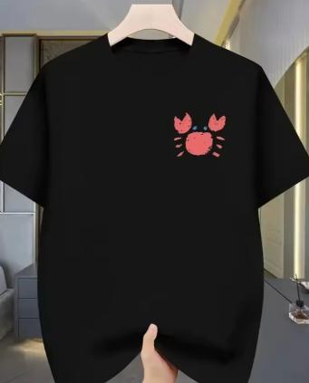 Summer Trendy Printed Pure Cotton Tshirt Suitable For Both Unisex And Unisex Casual Comfortable Breathable Pure Cotton Top