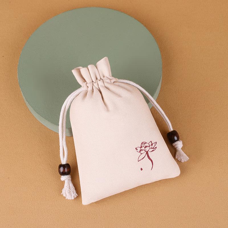 Blank Cotton Canvas Drawstring Bag for Custom Logo and Storage