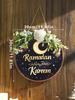 Ramadan Kareem Hängendes Türschild Blumendekor mit Mond-Stern-Laternen-Design Islamische Festdekorationen für Zuhause & Außenbereich Geschenk