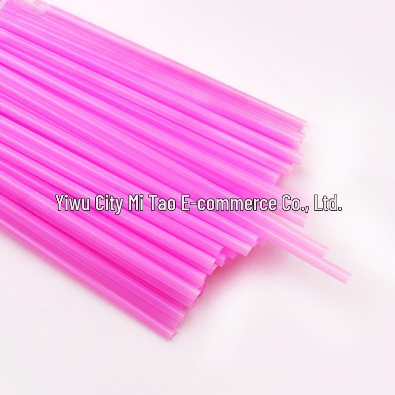 Multicolor Disposable Plastic Straws for DIY Projects, 6x190mm, Flat and Straight Design for Kids