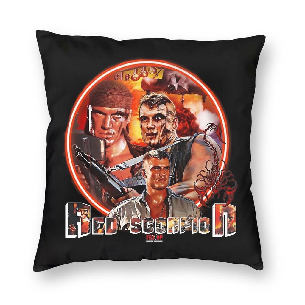 Red Scorpion Film Square Pillowcase Polyester Linen Velvet Printed Zip Decor Pillow Case Room Cushion Cover
