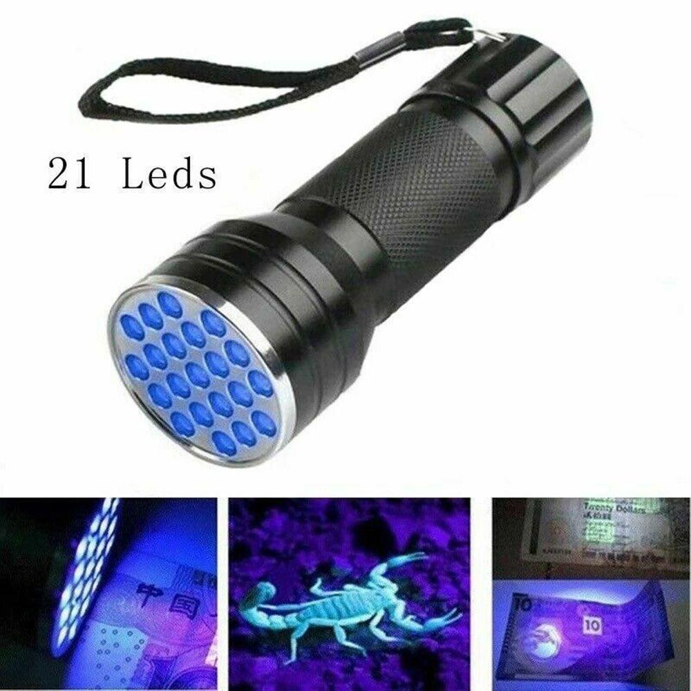 

Lantern Purple Light Fluorescence LED Black Light UV Flashlight Flashlight Torch 21Lamp Beads